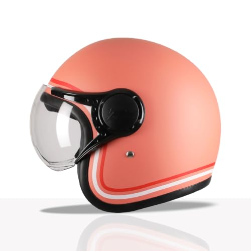 Image of TVS MissFit Women's Open Face Helmet | Lightweight Shell | Pastel Colors Designed Exclusively for Women | Extreme Comfort Fit for Girls | Clear Visor | DOT & ISI Certified