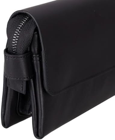 Prestige Hakiki Deri, El Yapımı, Telefon Bölmeli, Erkek El Çantası, Kömür Siyah - Görsel 7