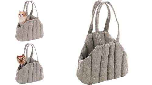 Hundetasche - Tragetasche Gilian Hellgrau – 43x23x35cm – Polyester – Abnehmbarer Boden – Sicherheitsleine – Tragegriffe – leicht zu reinigen