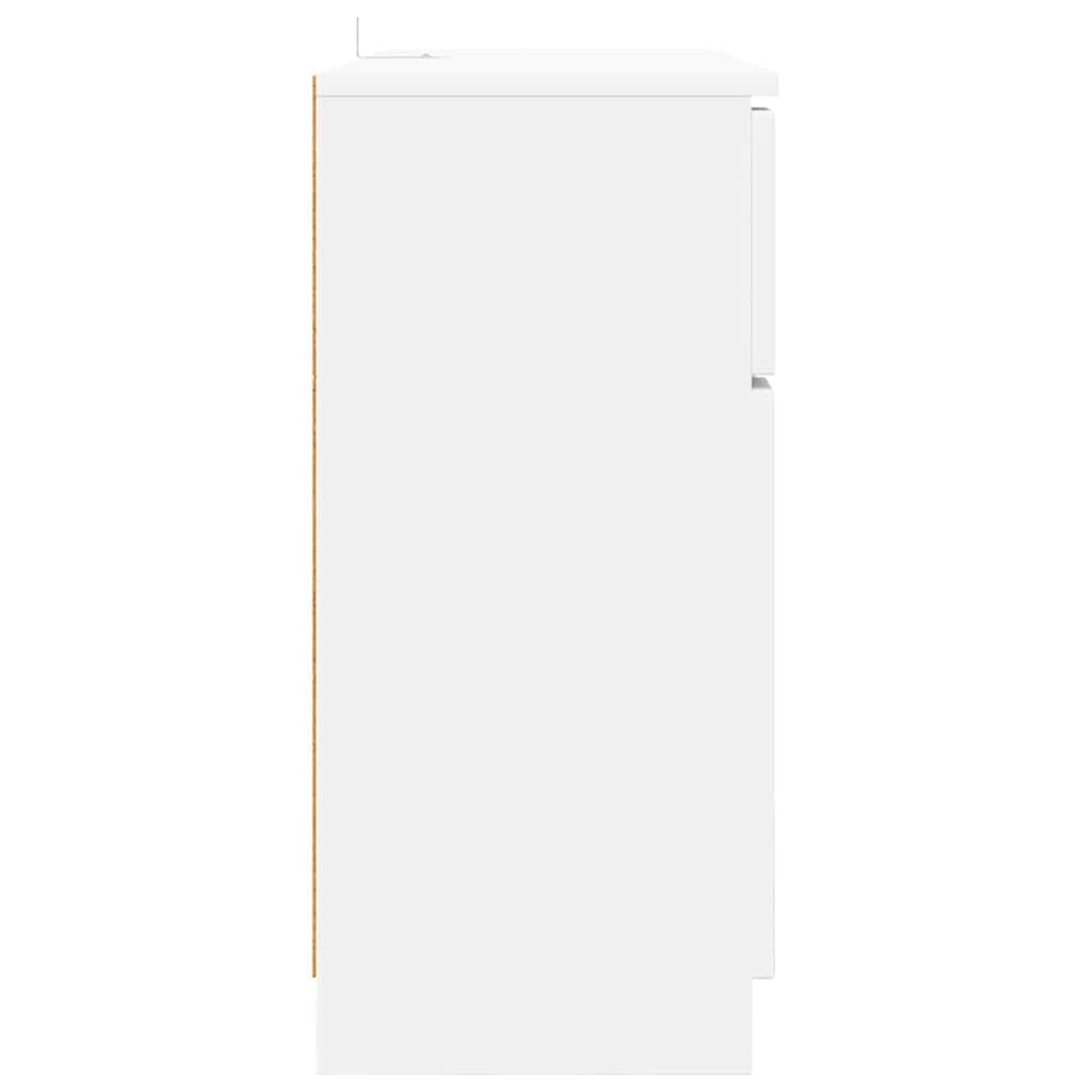 Buffet blanc avec tiroirs et portes, en bois, 100 cm de large, 65,6 cm de haut, 30 cm de profondeur, pour les espaces de vie modernes