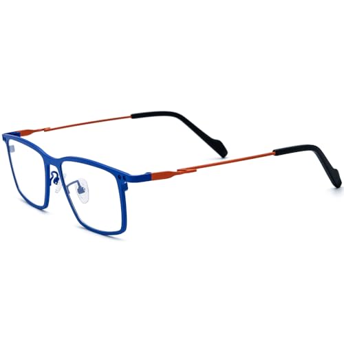 Image of FONEX Pure Titanium Glasses Frame Men Square Magnet Clip On Eyeglasses with Polarized Lens