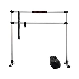 ZELUS-5ft-Portable-Ballet-Barre-for-Home-Gym-Freestanding-Dance-Exercise-Equipment-for-Home-Workouts-Fitness-Flexibility-Training-with-Stretch-Band-and-Tote ZELUS Portable Ballet Barre for Home Gym | Freestanding Dance Exercise Equipment for Home Workouts Fitness Flexibility Training with Stretch Band and Tote (5ft, Silver)