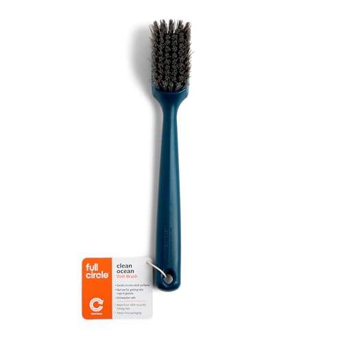 Image of Full Circle Clean Ocean Dish Brush, Comfortable Grip, Sustainably Made 100% From Recycled Ghost Fishing Nets, Safe for Nonstick
