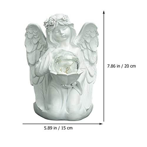 ibasenice Casa jardim cena decoração brilhante anjo decoração resina artesanato anjo figurine