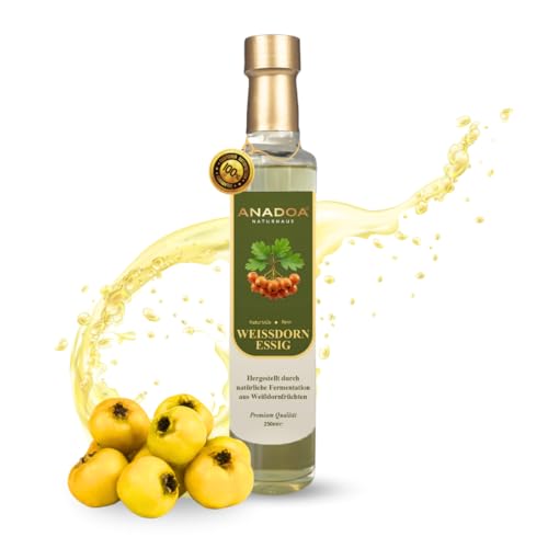 Anadoa Weißdornessig 250ml – Alıç Sirkesi – Traditionell Fermentiert – Naturtrüb & Ungefiltert – Premium Fruchtessig aus Wildfrüchten – Ohne Zuckerzusatz in der Glasflasche