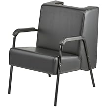 Pibbs 1098 Professional Salon Dryer Chair - Ergonomic Padded Seat, Universal Dryer Fit, Sturdy Plywood Frame, Vinyl Upholstery, Black Salon Styling Chair for Comfort & Durability - PIB-1098-BLK