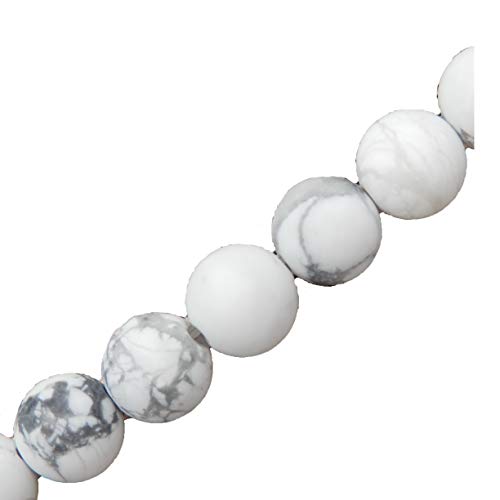 Matte Gemstone Beads for Jewelry Making, Sold per Bag 5 Strands Inside (Matte howlite, 10mm)