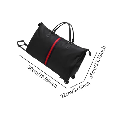 Rolling Duffel Bag Folded Luggage Weekender Bag for Weekends Away Business Trips, 50 cmx22 cmx35 cm3