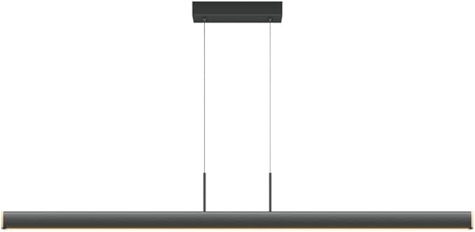 Elksdut zwarte hangende led lineair licht, keukeneiland hangende lichtarmatuur, moderne hanglamp kroonluchter lange strook licht voor kantoor eetkamer tafel theesalon bar lamp