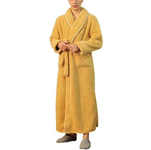 Peignoir d'hiver douillet en velours jaune pour vos soirées cocooning