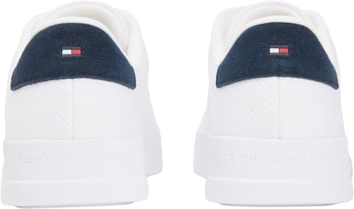 Tommy Hilfiger Herren Court Sneaker Knit Low Top, Weiß (White), 41 – Ansicht 3