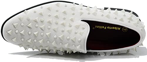 Image of SPK16 Men's Vintage Spike Dress Loafers Slip On Fashion Shoes Classic Tuxedo Dress Shoes
