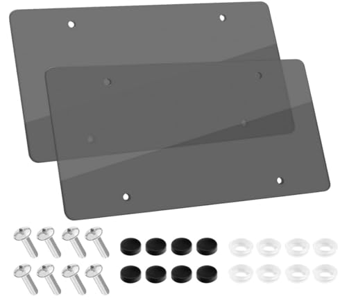 2 Transparency Flat License Plate Frame,License Plate Protector，ABS Car Front/Rear