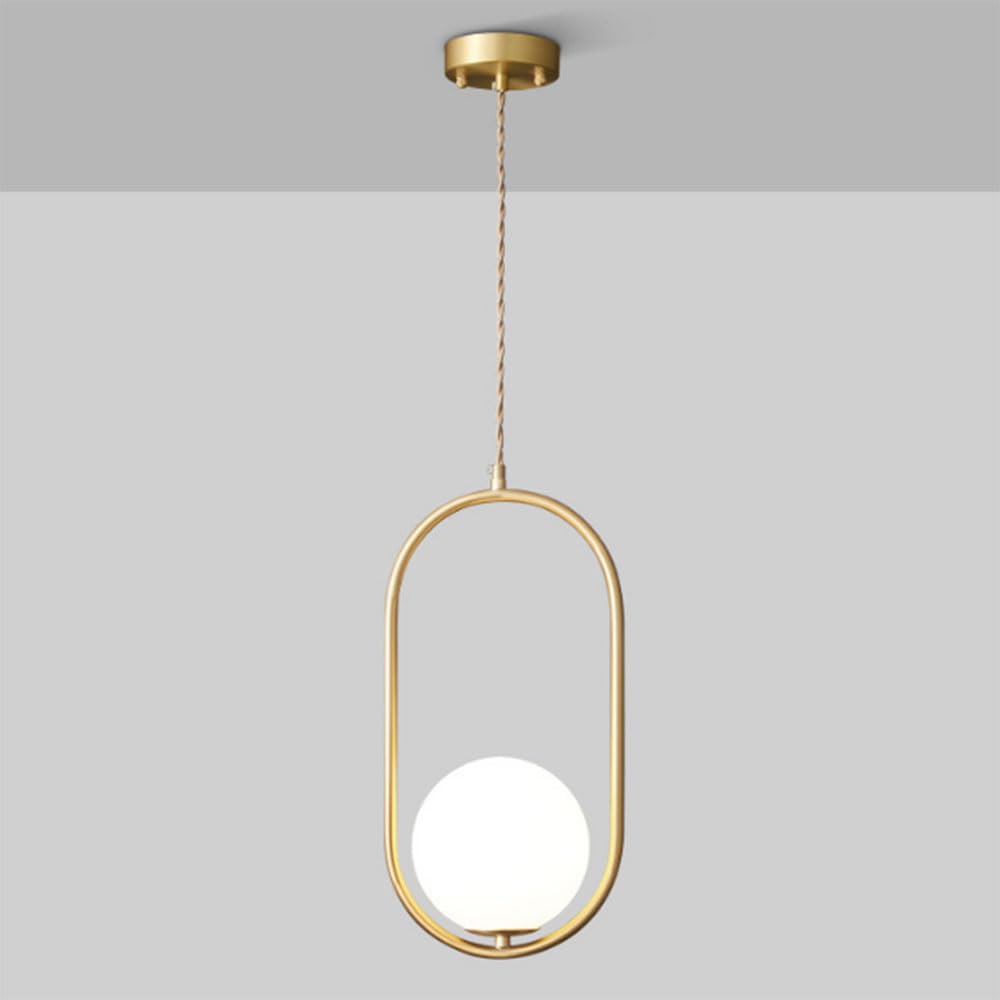 KLXSIVU E14 Bedside Chandelier All Copper Bar Bedroom Lamp 150Cm Adjustable Pendant Light Translucent Glass Shade Hanging Simple Living Room Tv Backgroun,Black