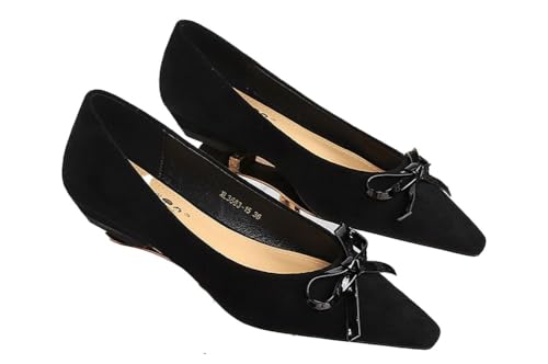 Niction Suede Bow Flats for Women Trendy Fall Pointed Toe Flat Shoes Cute Mary Jane Ballet Flats Shoes Casual Comfortable Dressy Work Flat 2025