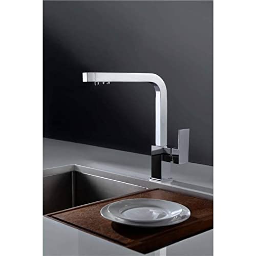 Mice - Grifo de cocina monomando con osmosis - Grifos de fregadero con 2 vias de agua - Serie Capri - GOS002 Acabado cromado