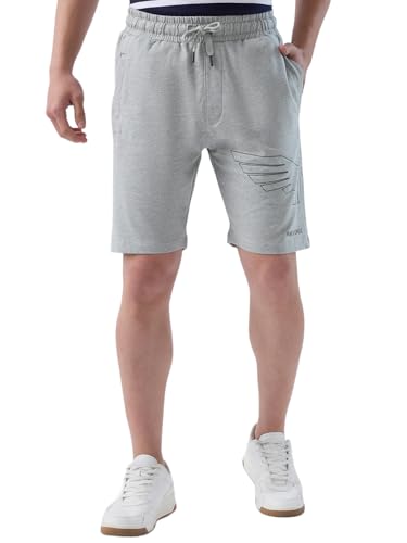 Image of Park Avenue Men Regular Fit Solid Pattern Pure Cotton Flat Front Loungewear Shorts