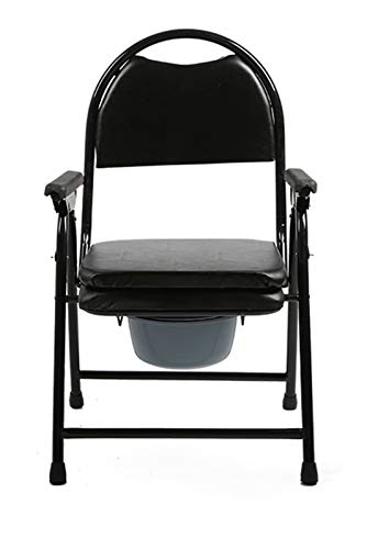 Deevin Medical Folding Commode,Bedside Commode Seat, Heavy-Duty, Bedside Potty Chair for Adults, Medical Folding Toilet Seat with Handles and Bucket