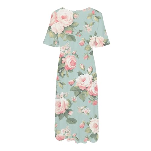 Robe d'été ample légère et aérée avec col V plongeant style maxi