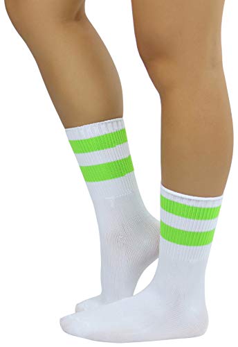 Image of ToBeInStyle Women's Acrylic Ankle Hi With Double Stripe Top Crew Fun Athletic Socks