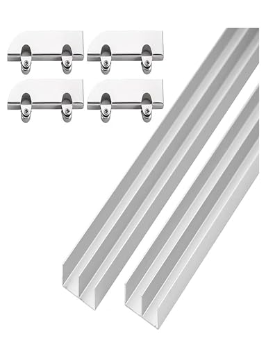 Rail porte coulissante alu 170cm pour réparer un placard qui coince