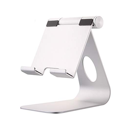 Tablet Stand Adjustable, RYRY Tablet Stand : Desktop Stand Holder Dock Compatible with Tablet Such as iPad Pro 9.7, 10.5, Air Mini 4 3 2, Kindle, Nexus, Tab, E-Reader (4-13'') (Silver)