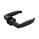 Amig - Aluminium Fenstergriff Modell 45 | Ergonomisches Design | 105 x 40 mm | Für Innen- und Außentüren | Widerstandsfähig gegen Rost und Korrosion | Schwarz | 35/45 mm Türbreite | Aluminium