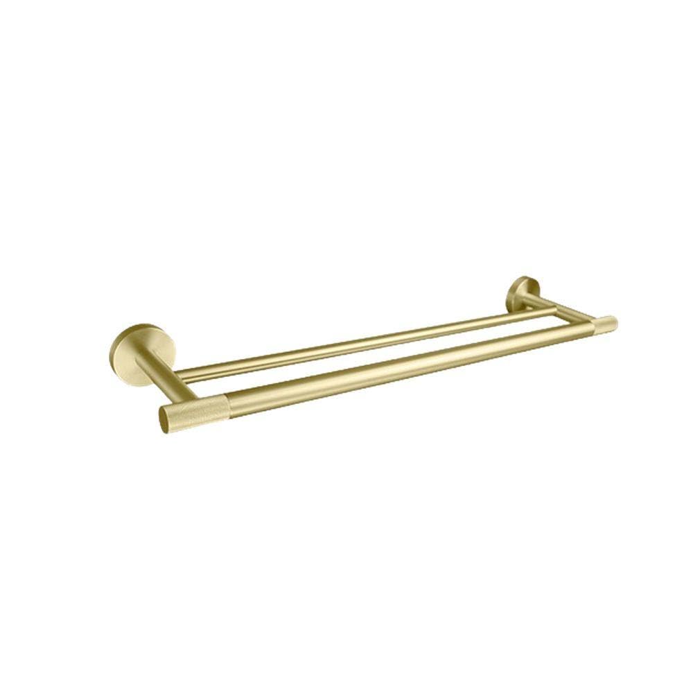 Barre porte-serviettes laiton brossé haut de gamme et accessoires de salle de bain chic