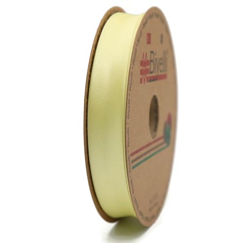 Image of Fold Satin Bias Tape - 99+ Colors - 3 /4 Inches Wide - 27 Yards - Fold Satin Binding Bias Ribbon Fabric Piping Bias Binding Tape for Sewing Clothing DIY (06. Lemon) BYS06