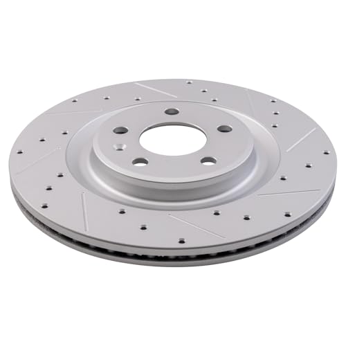 Image of TRQ Performance Rear Brake Pad and Rotor Set Ceramic Drilled Slotted G Coated Rotors Compatible with 2013-2016 Audi Q5 2010-2016 S4 2010-2017 S5 2014-2017 SQ5