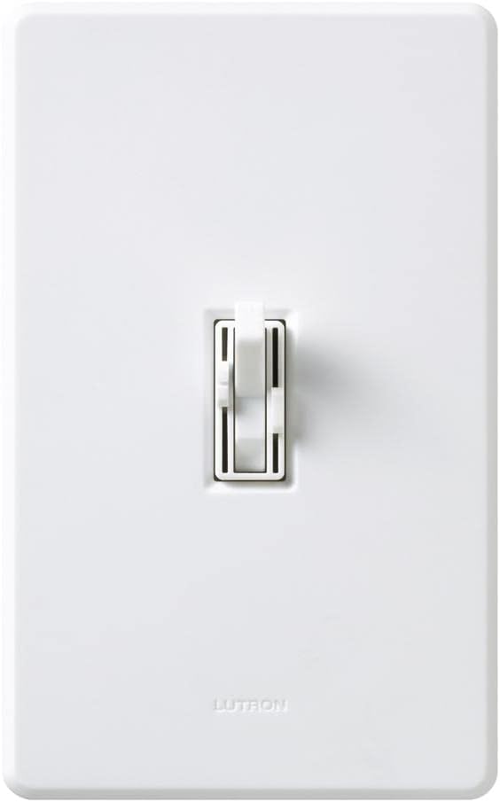 Lutron Toggler Quiet 3-Speed Slide-To-Off Fan Control, 1.5-Amp, Single-Pole/3-Way, AYFSQ-F-WH, White