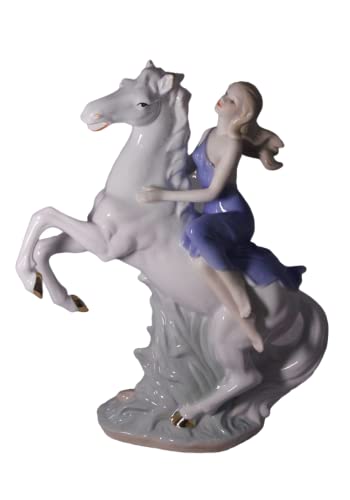 Lady On The Horse-Multi Colours Hand Crafted And Decorated Fine Chinese Porcelain, Figurine Hp030C #TOP5