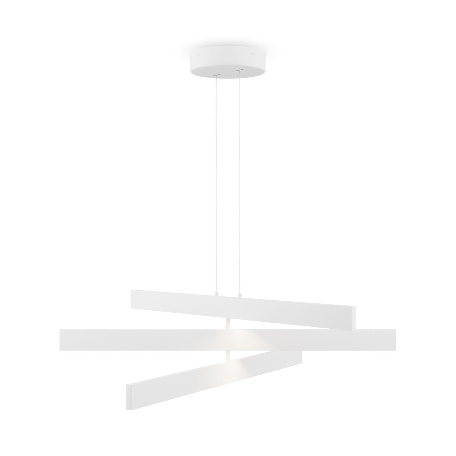 Licht-Erlebnisse LED Hängelampe Aluminium Weiß Wohnzimmer Esstisch Küche 80 cm lang neutralweiß 4000 K 2300 lm 46 W 3-flammig Pendelleuchte Esszimmer ALUNE