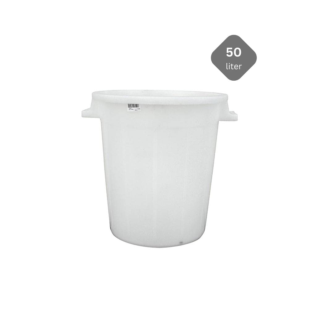 PROREGAL SuperSparSet 5x Kunststoffbehälter | Weiß | 50L | Mehrzweckfass, Kunststoffbehälter, Tonne, Universaltonne