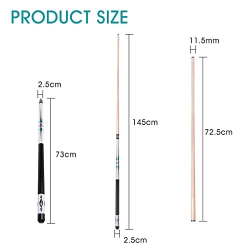 Adevar Billard Queue,Billiard Queu mit Rutschfester Griff Kanadischer Ahorn Pool Queue mit Edelstahl Gelenk 57'' Snooker Queue Set mit Leder Aufbewahrungstasche Billiard Cue für Billard Enthusiasten