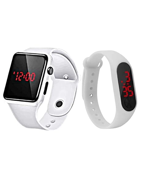 Zaha New Generation Digital Red LED Watch for Boys, Girls & Kids Pack of 2. (White & White) (B0B9SRH267) Amazon Price History, Amazon Price Tracker