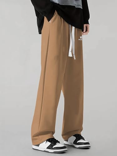 Image of Samfor Mid-Rise Stretchable Joggers in Premium Polycotton Comfort Blend for Street and Lounge Wear - Korean Style Baggy Track Pants for Men