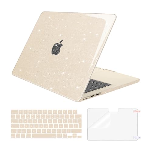 Coque MacBook Air 13 M3 A3113 M2 A2681 paillettes starlight avec protège-clavier écran