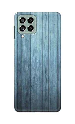 Image of Printed Hard Back Cover Case for Samsung Galaxy M53 5G Back Cover (Wooden Blue) -702
