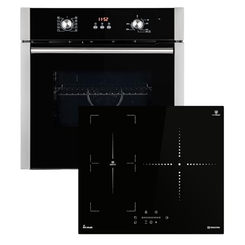 Autarkes Herdset: 60cm Einbaubackofen BO8805SS + 59cm Induktionskochfeld IND5903SP | Grill | Heißluft | Automatik-Timer | 2-fach Wärmeschutzverglasung | Kindersicherung | SET8805IND593SP