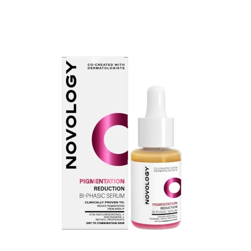 Image of Novology Bi-Phasic Serum for Hyperpigmentation, Dark Spots, Acne Marks and Uneven Skin Tone with Niacinamide and Pro Retinol| Dry-Combination Skin | 10 ML
