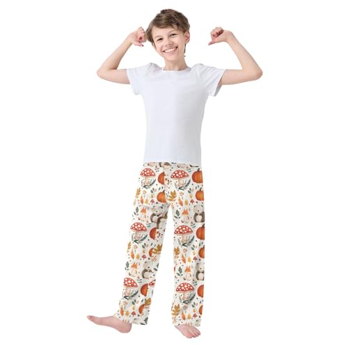 Pajama Pants Woodland Animals Autumn Fruits PJ Bottoms Sleepwear Lounge Sleep Pant with Pockets2