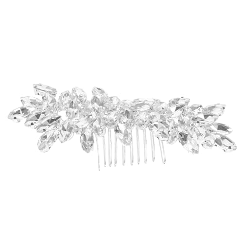 LIFKICH クリスタルヘアコーム 軽量快適 メタルサイドコーム ブライダル髪飾り 結婚式用 花嫁 ブライドメイド ガールズ対応 ウェディングア