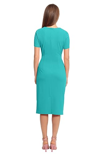 Image of Maggy London Women's Dresses Ruched Waist Crepe Sheath Dress Workwear Office Occasion Event Guest of
