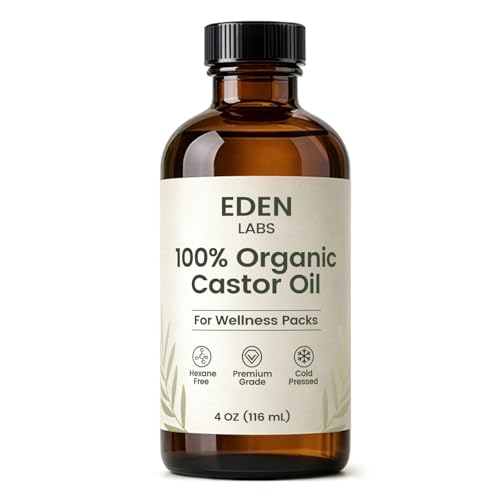 Eden Labs Castor Oil, Organic Castor Oil Detox Pack, Reusable Wraps - Durable Comfortable - Abdomen, Waist & Neck (B*1)