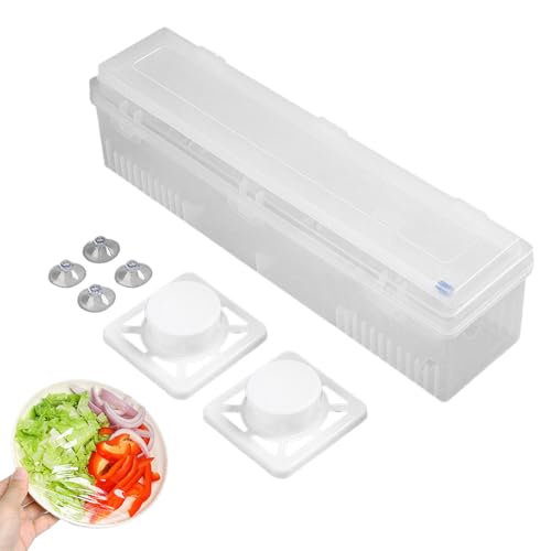 Frischhaltefolien-Spender – 44 cm Wrapmaster, PE Folien Schneider, Gewerblicher Küchenrollenhalter | Transparente Box, Vielseitige Aufbewahrung für Einfaches Schneiden, Abfallreduzierung, Effiziente N