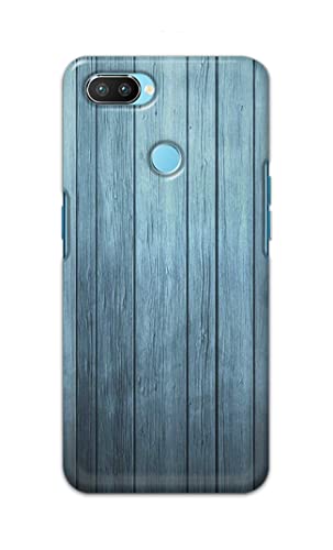 Image of Printed Hard Back Cover Case for Realme 2 Pro Back Cover (Wooden Blue) -702