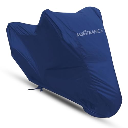 Image of Mototrance All Weather Protection Two Wheeler Cover for All Bikes /Royal Enfiled /Upto Pulsar 160CC to 350CC | Anti Dust, 100% Waterproof, Heat Resistant, UV Proof with Mirror Pocket | Atom Blue