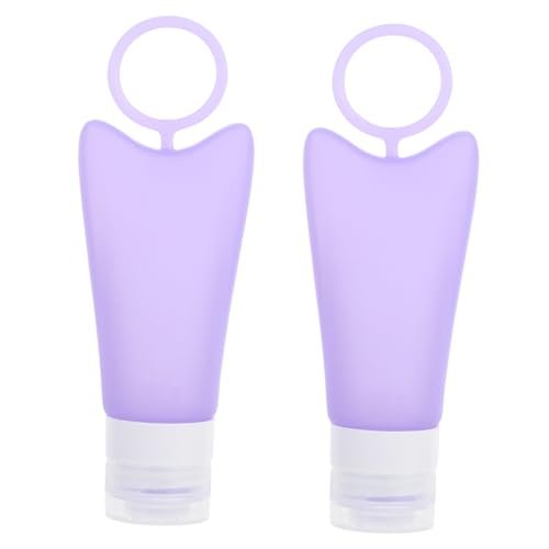 STOBAZA Botes de Silicona para Viaje Dispensadores Comprimibles para Loción y Emulsión Botellas Portátiles para Champú y Gel Compactas y Fáciles de Rellenar Color Púrpura