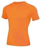 Runceptual Youth Boys Compression Shirt Short Sleeve Kids Quick Dry Base Layer Undershirt Basketball Athletic T-Shirt (US, Alpha, Medium, Regular, Orange)